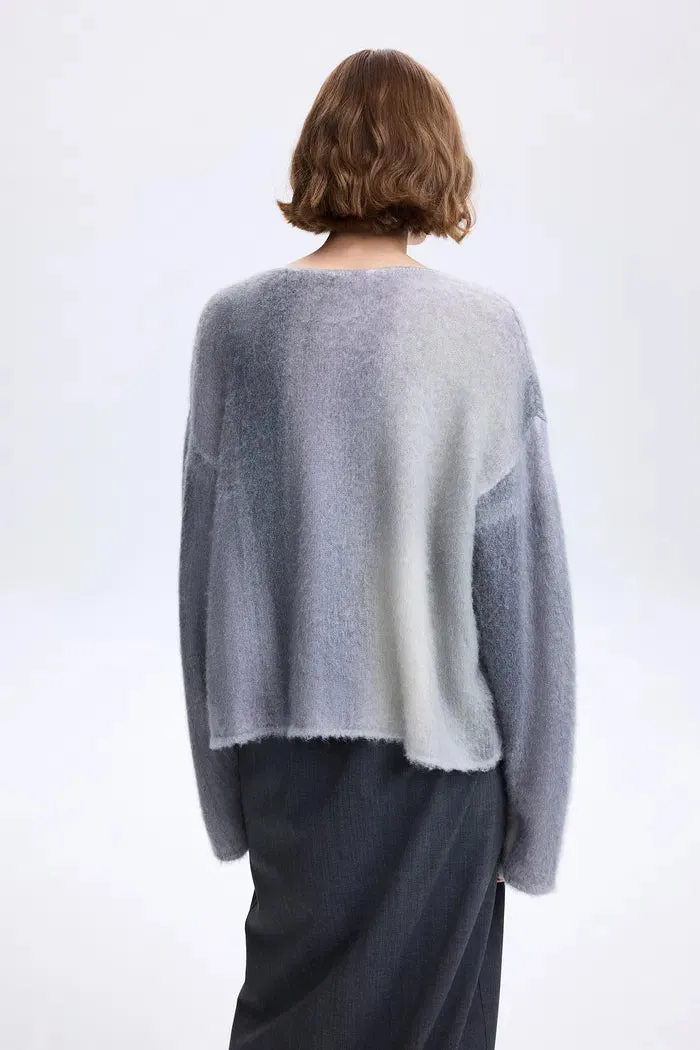 Ancre Strata Print Sweater in Baby Alpaca-Merino Blend Knit