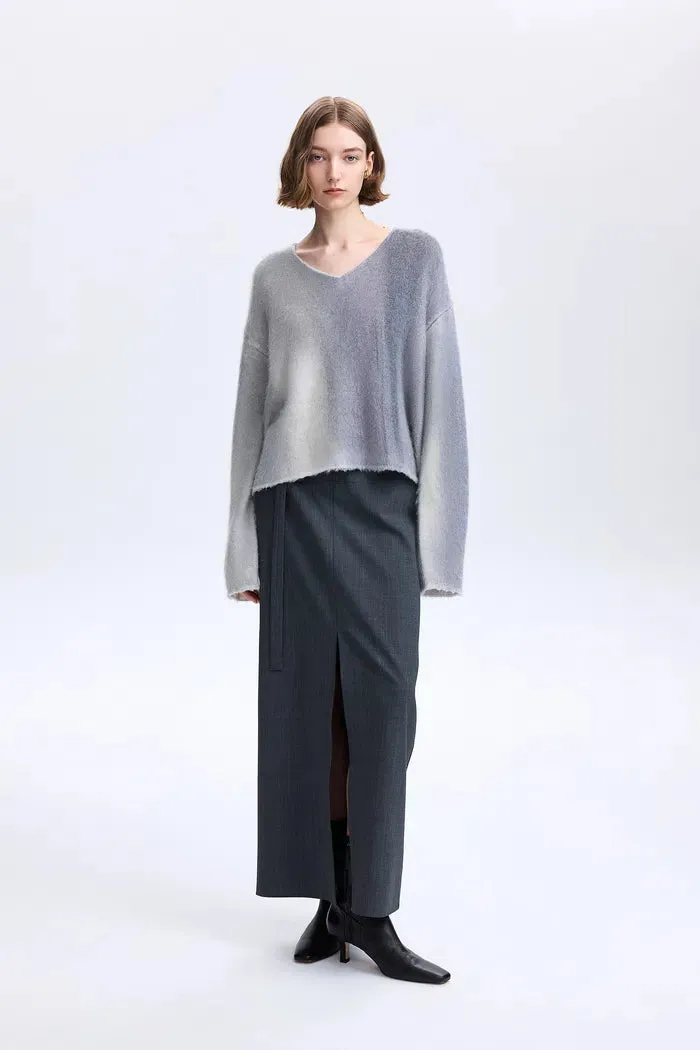 Ancre Strata Print Sweater in Baby Alpaca-Merino Blend Knit