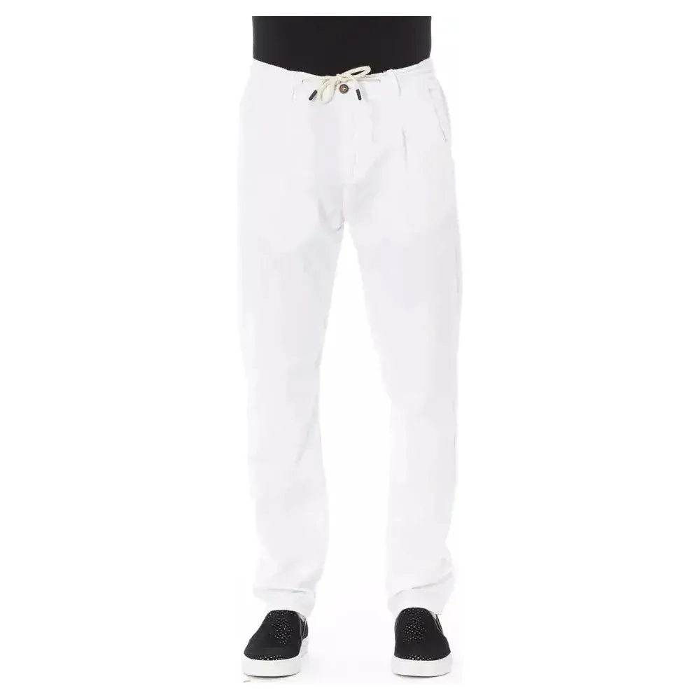 Baldinini Trend White Cotton Men Chino Pants