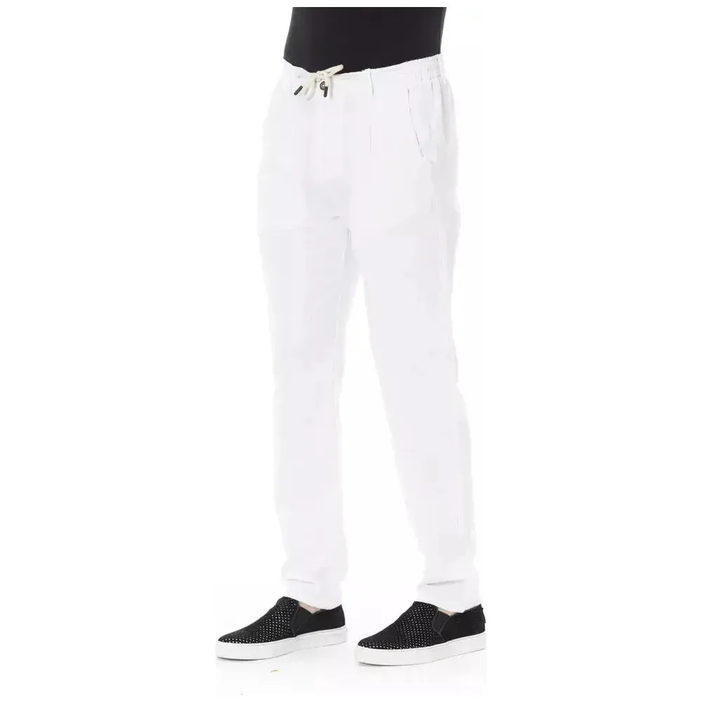 Baldinini Trend White Cotton Men Chino Pants