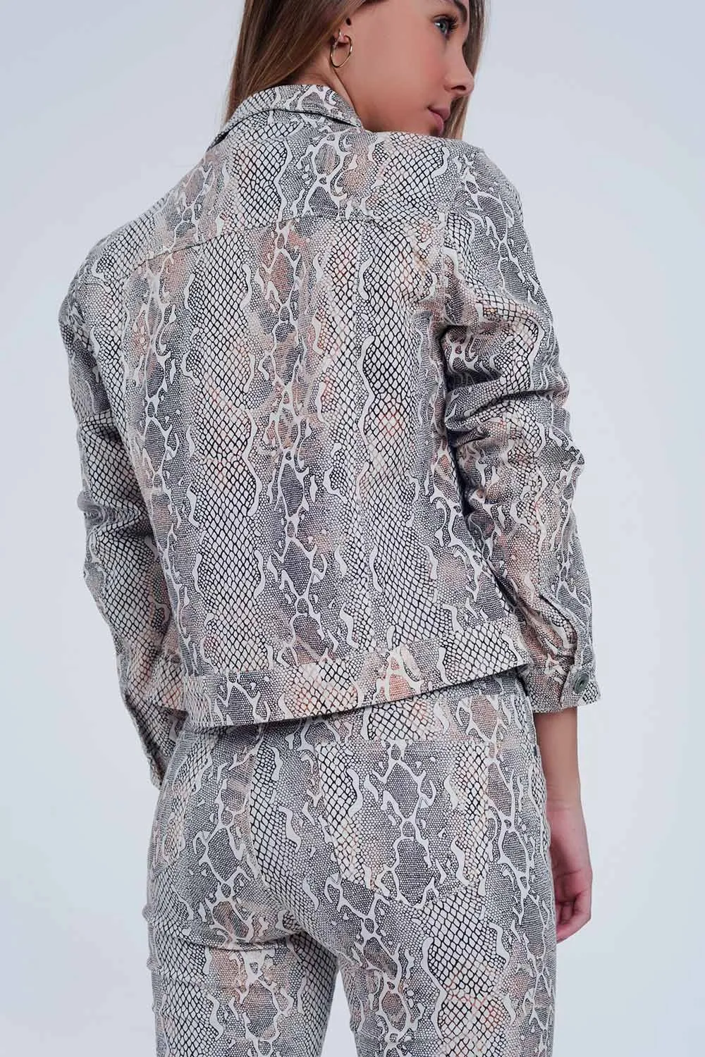 Beige snake print jacket