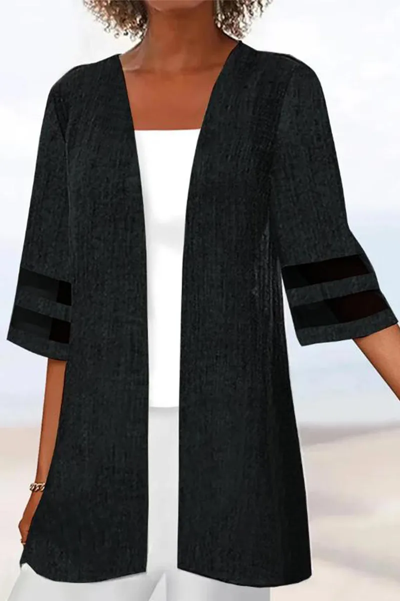 Bjlxn - White Casual Solid Outerwear