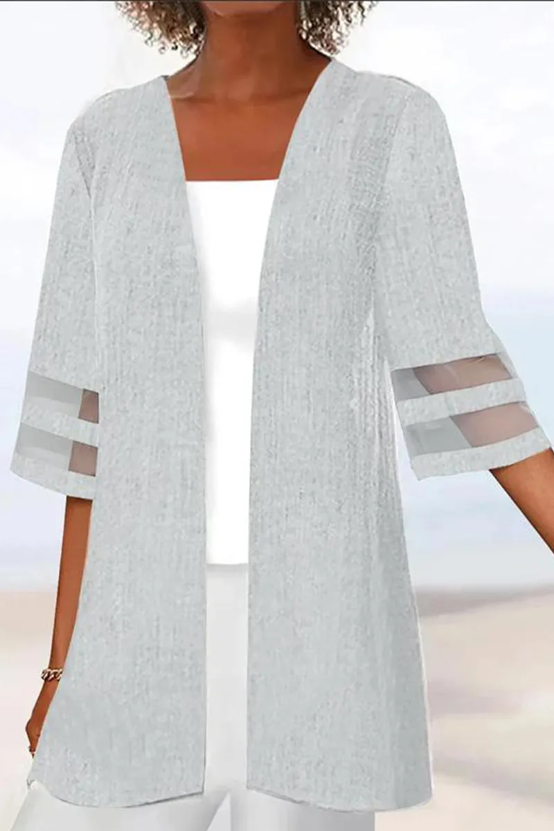 Bjlxn - White Casual Solid Outerwear
