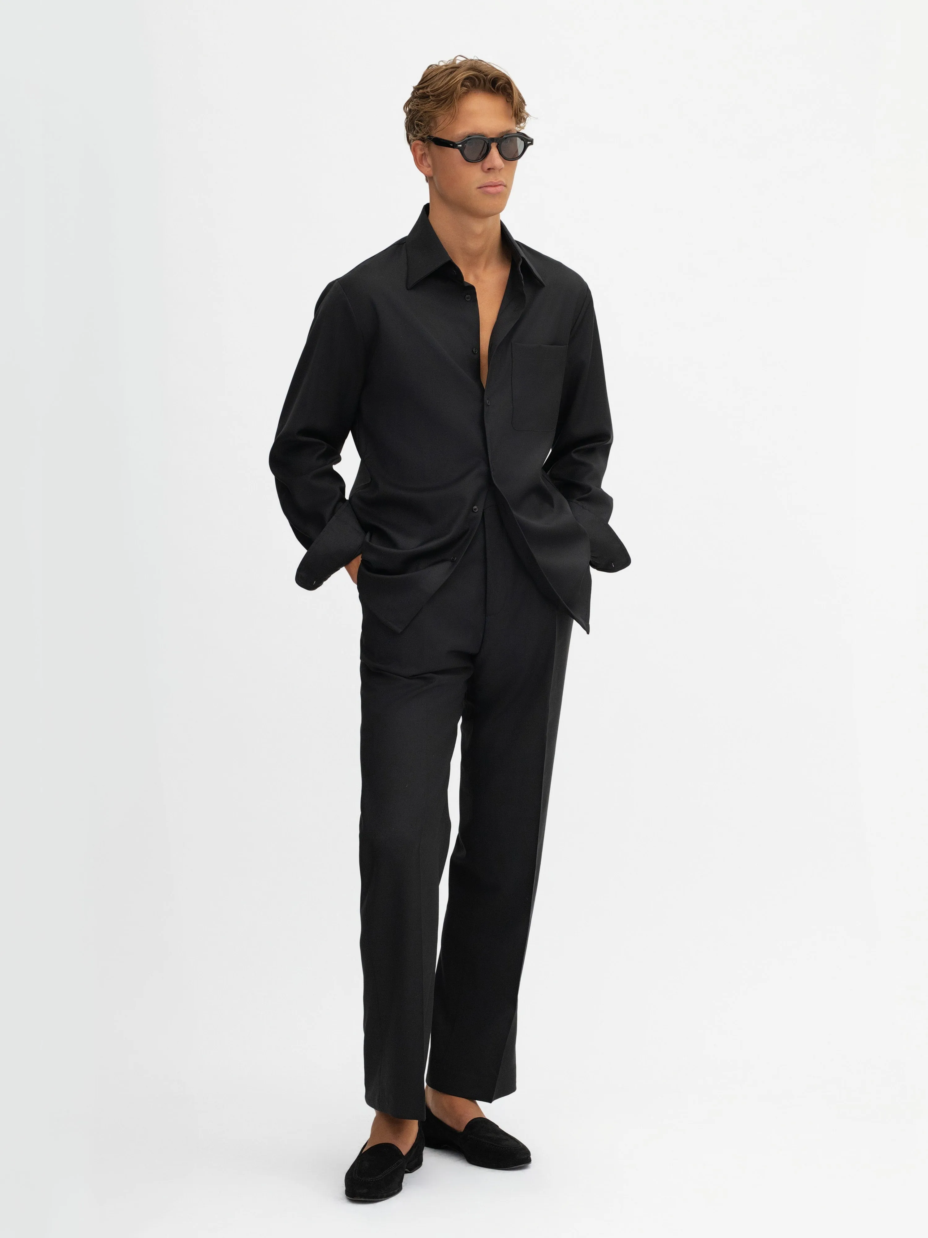 Black S130 Wool Shirt