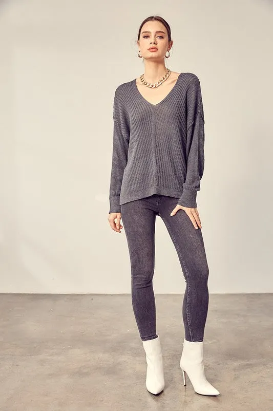 Carly V-Neck Knit Top