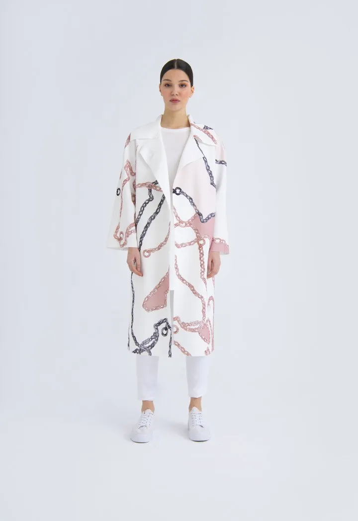 Choice Chain Print Outerwear Blush
