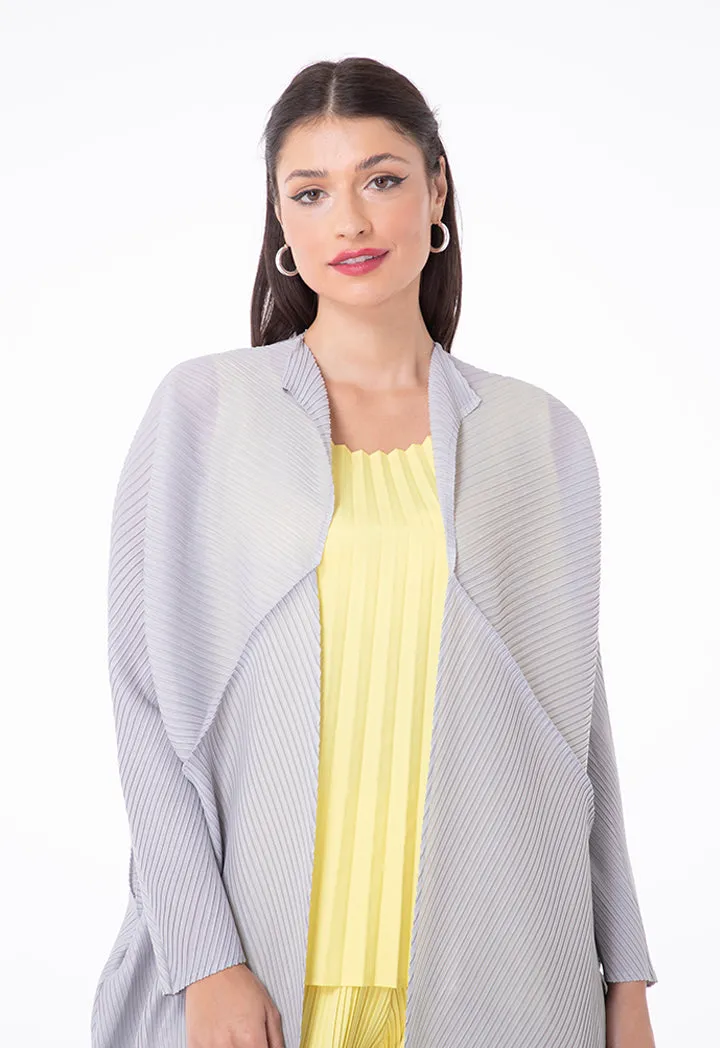 Choice Egg Shape Electric Pleated Outerwear Grey