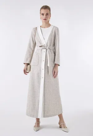 Choice Maxi Tweed Outerwear Beige