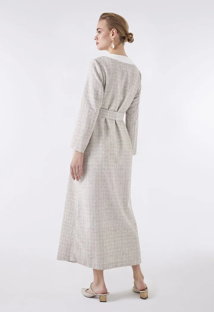 Choice Maxi Tweed Outerwear Beige