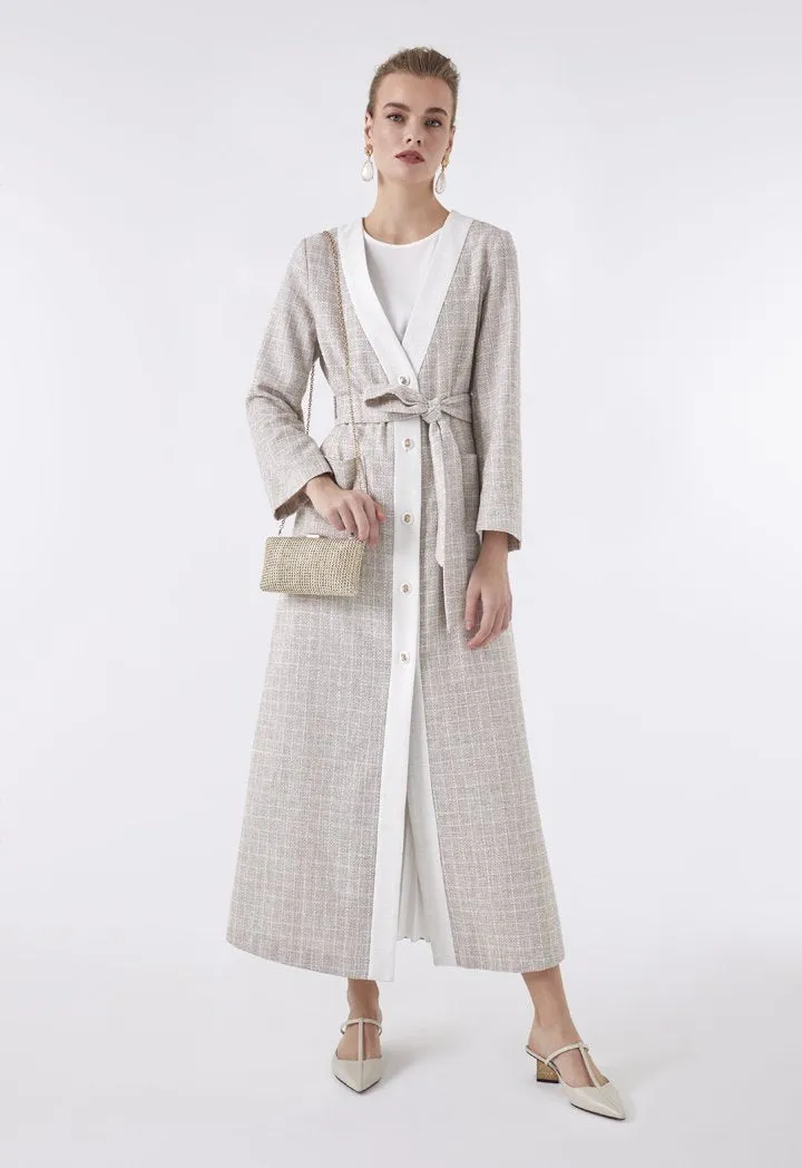 Choice Maxi Tweed Outerwear Beige