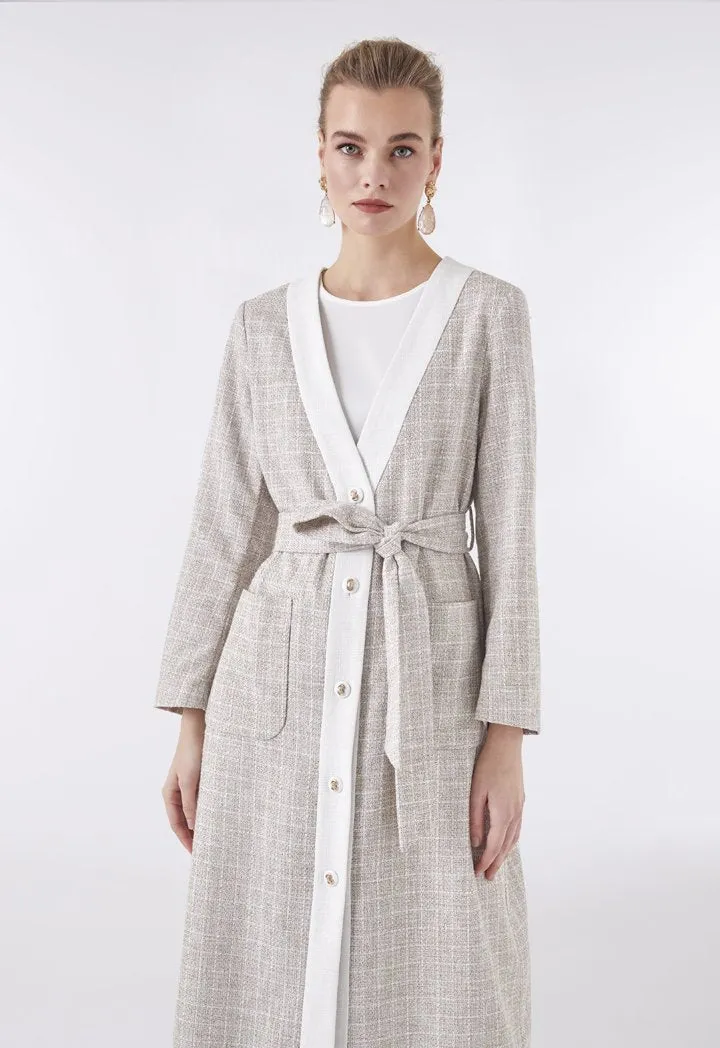 Choice Maxi Tweed Outerwear Beige
