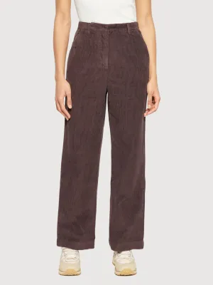 Corduroy Wide-Leg Trousers Brown Woman | Knowledge Cotton Apparel