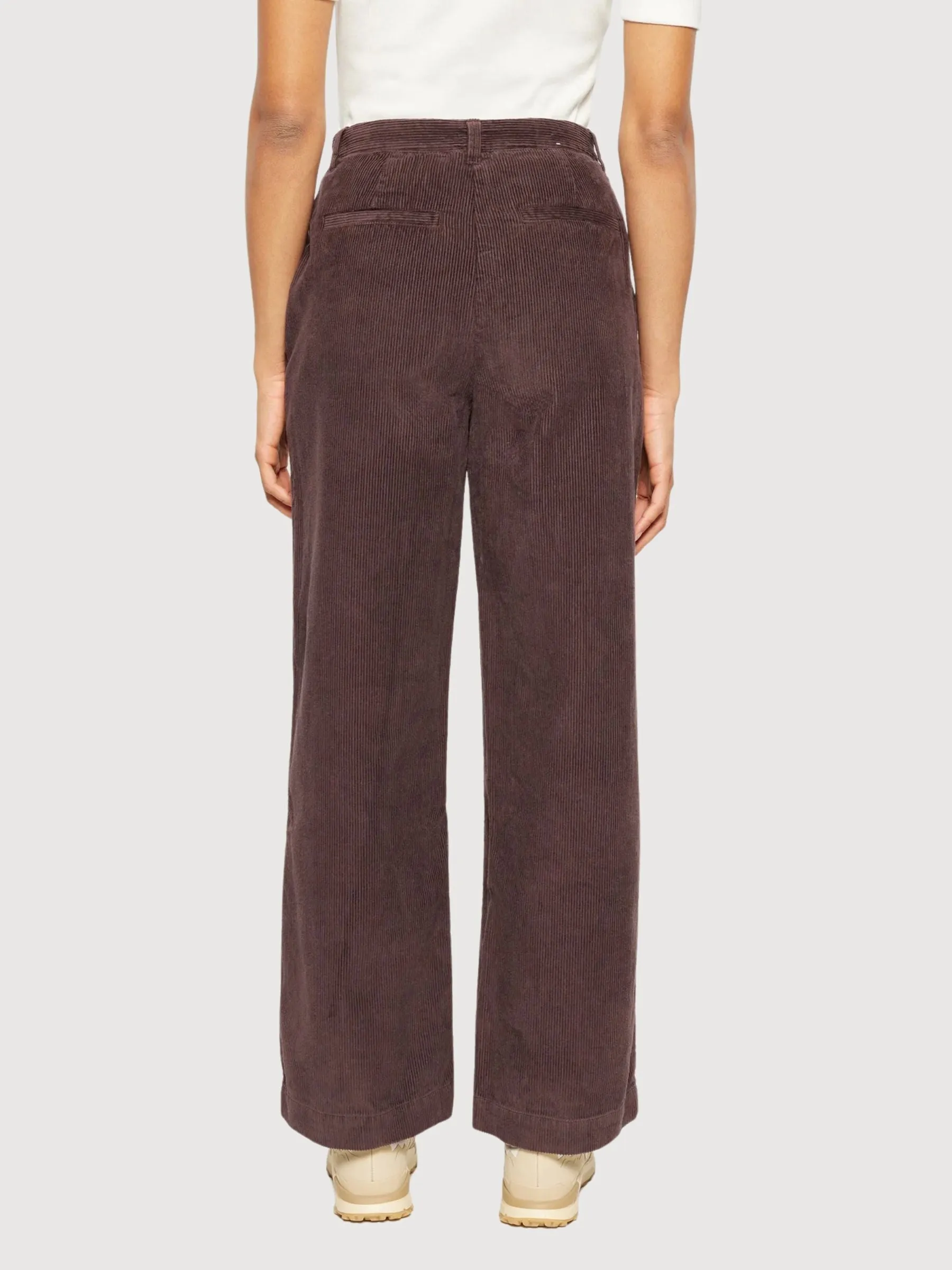 Corduroy Wide-Leg Trousers Brown Woman | Knowledge Cotton Apparel