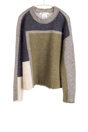 Dreamy Cashmere Block Crew - Thunder/Moss