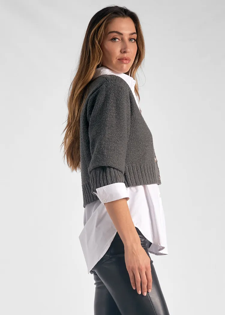 Elan Sonia Cardigan - Gunmetal Grey ***FINAL SALE***