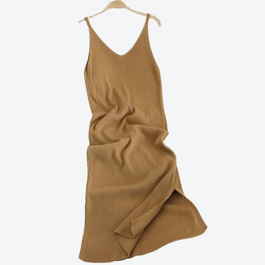 Elegant Sleeveless Midi Slip Dresses