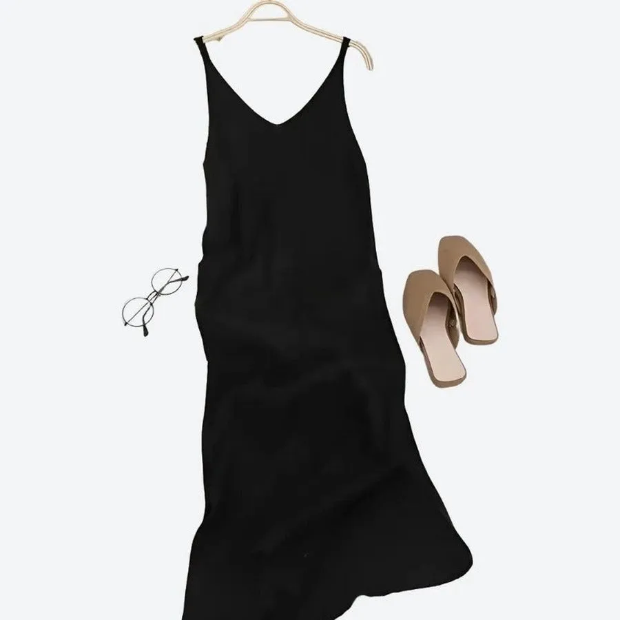 Elegant Sleeveless Midi Slip Dresses
