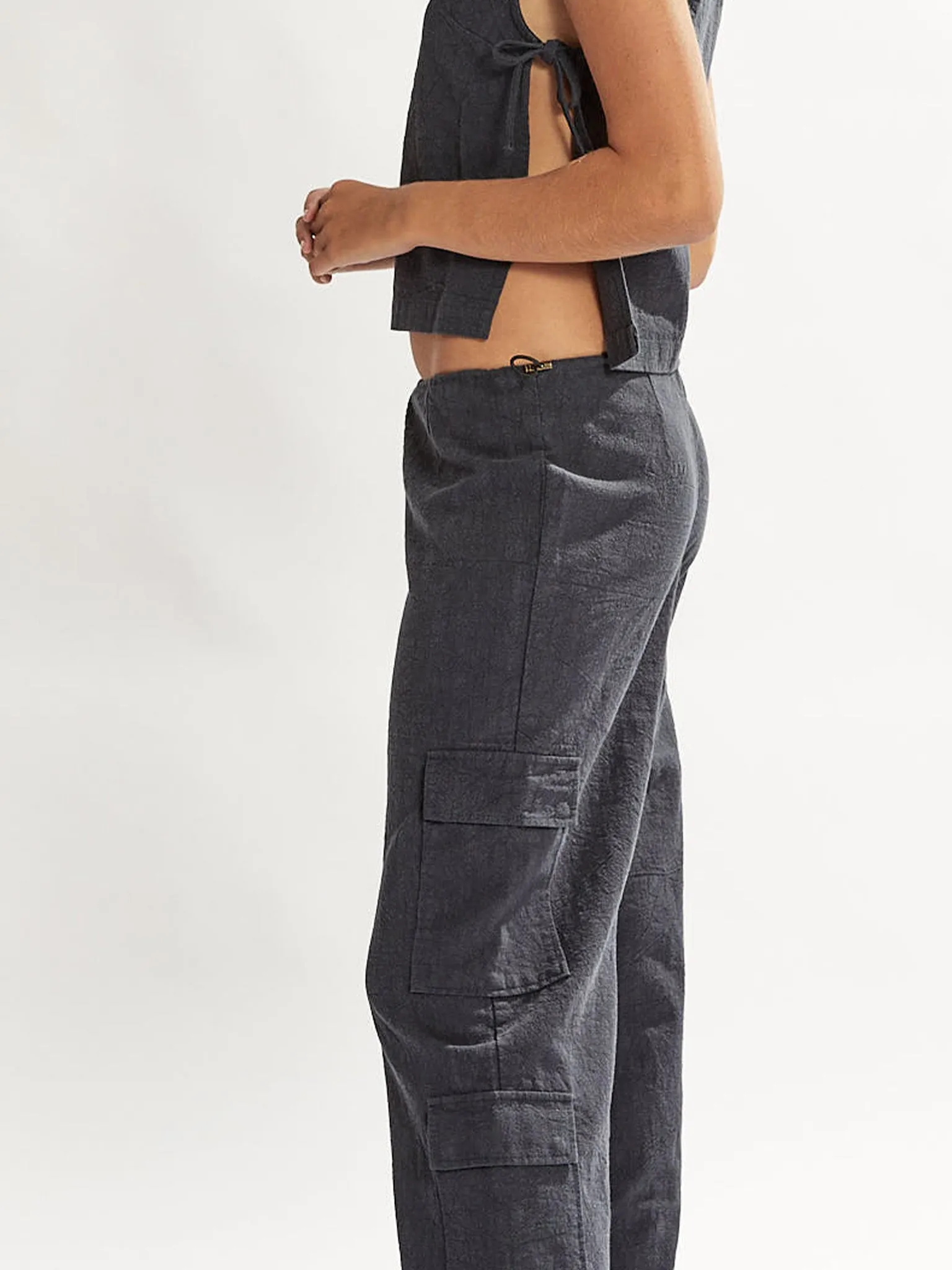 Evie Trousers Navy Cropped
