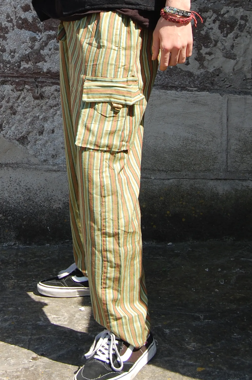 GREEN STRIPED CARGO POCKET 2 - 23