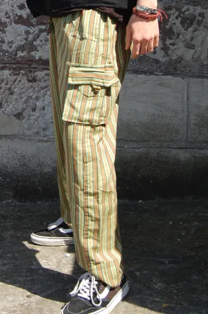 GREEN STRIPED CARGO POCKET 2 - 23