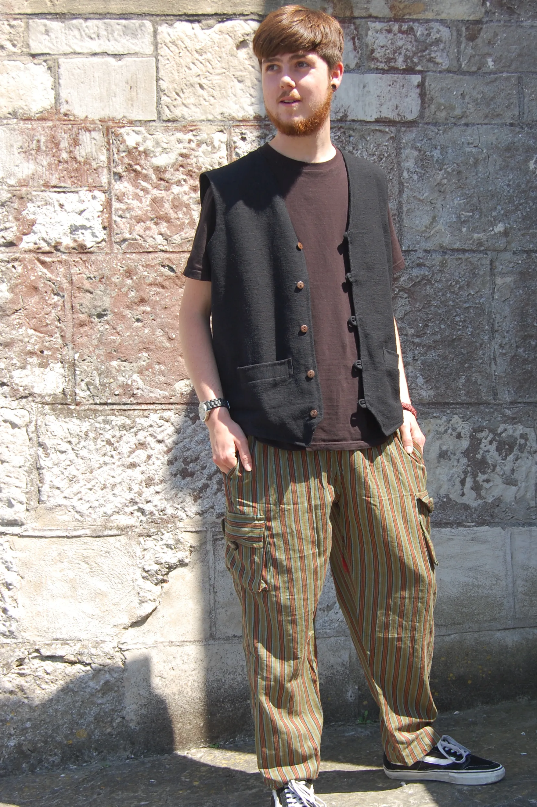 GREEN STRIPED CARGO POCKET 2 - 23