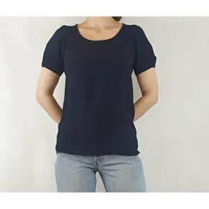 Indigo Australian brand dark navy rayon puffy sleeve tee shirt size 8