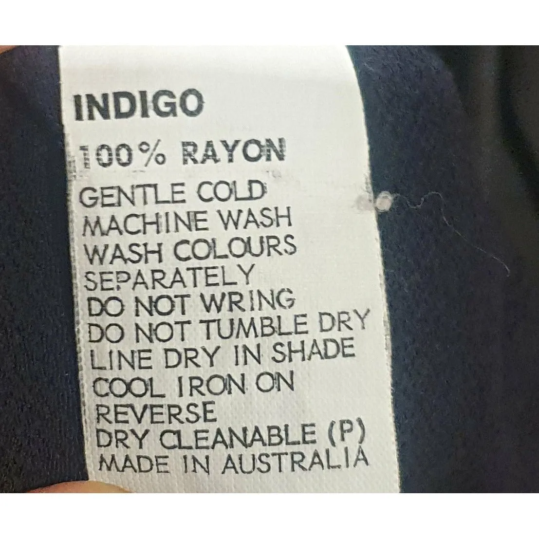 Indigo Australian brand dark navy rayon puffy sleeve tee shirt size 8