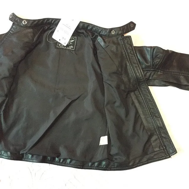 Leather Short Collar Jacket