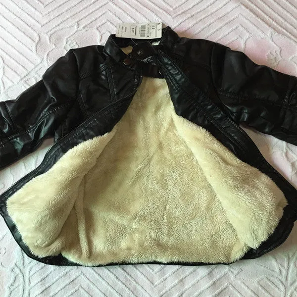 Leather Short Collar Jacket