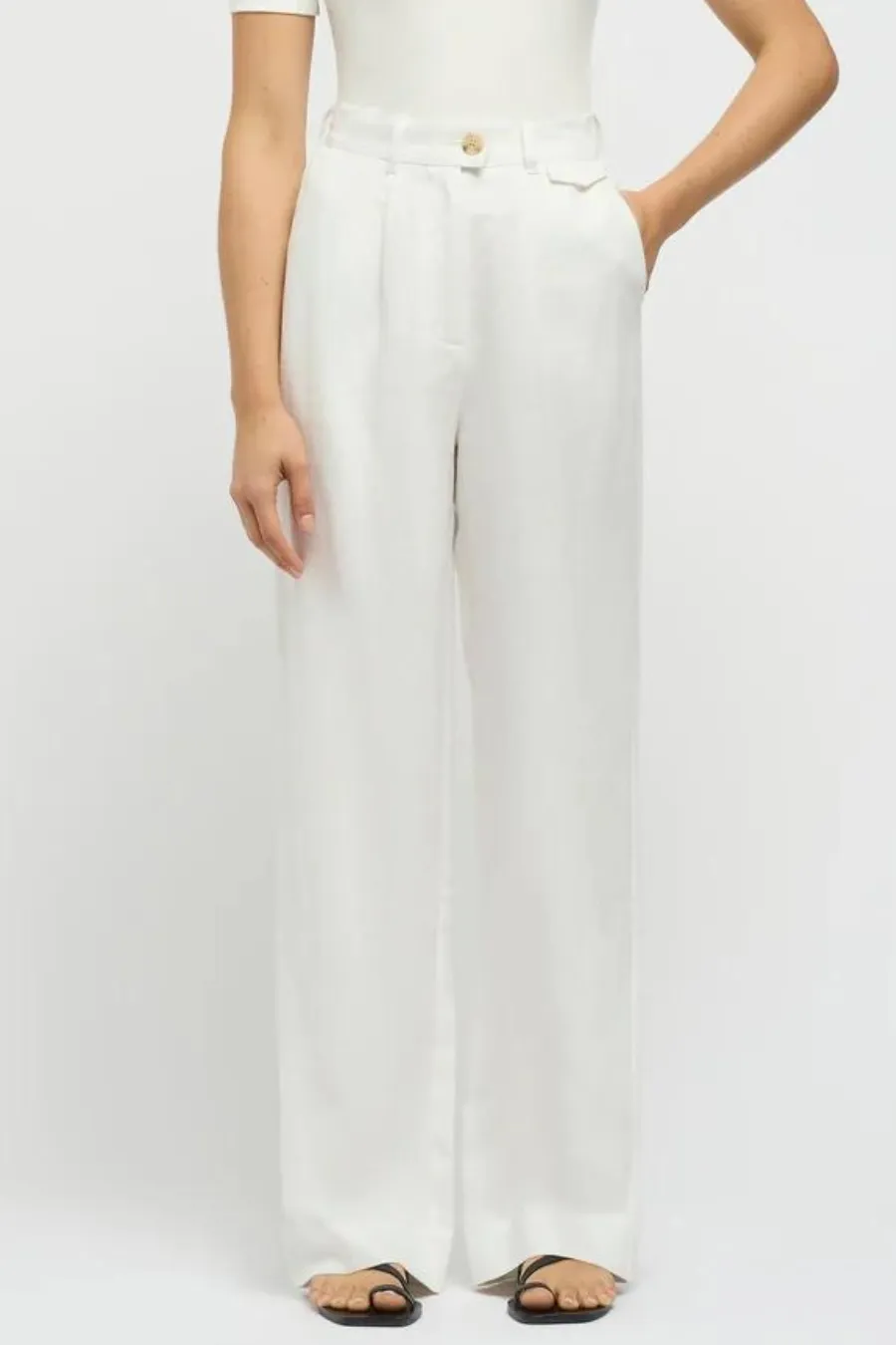 Martine Linen Trousers White
