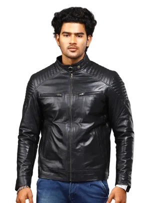MENS LEATHER JACKET 41006 (BLACK)