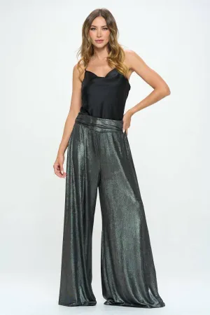 Metallic Pants | Elastic Waist | Pockets | CozyCouture®