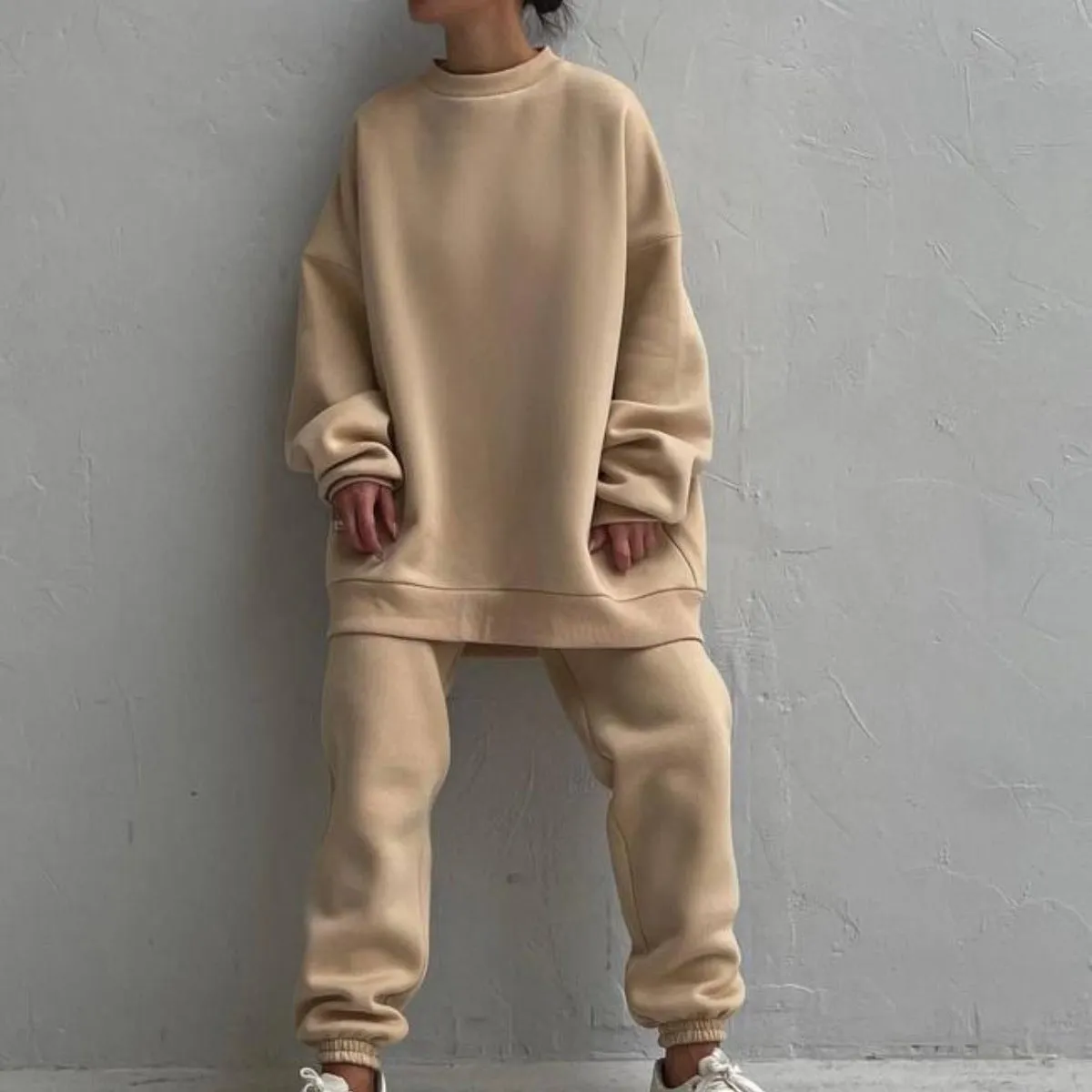 Oversized Sweatshirt&Casual Trousers 2Pcs