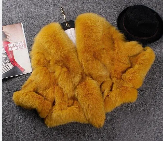 REAL Fox Fur Coat Short female 2020 Winter New Fur Shawl Jacket