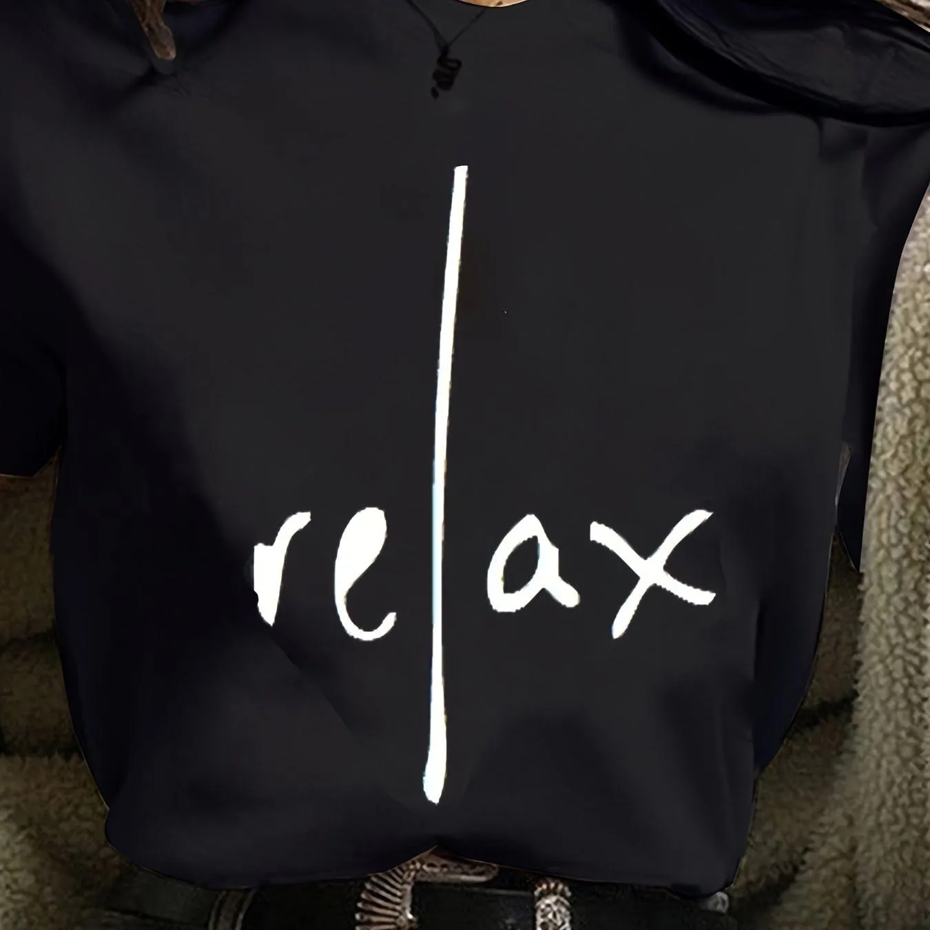 Relax Print Crew Neck T-Shirt for Women, Casual Short Sleeve Top