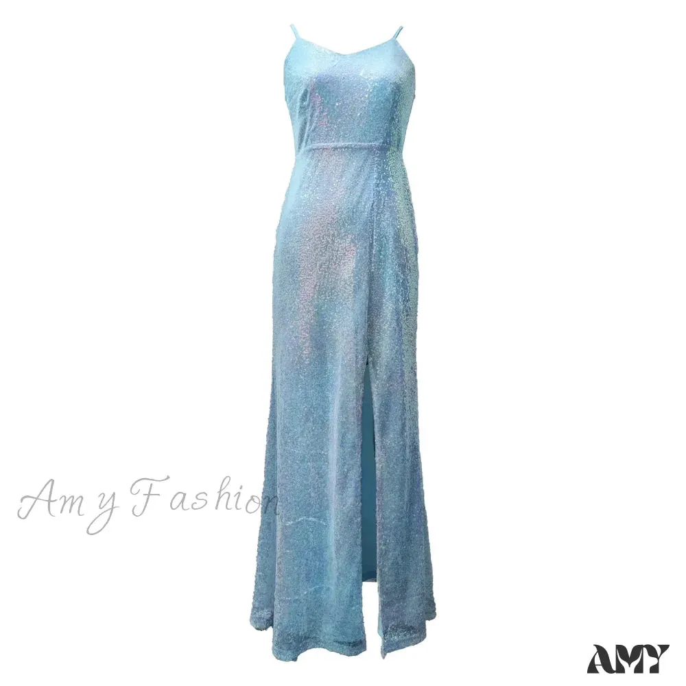 Sexy Elegant Strapless Tempting Backless Sophisticated High-Split Long Maxi Dress