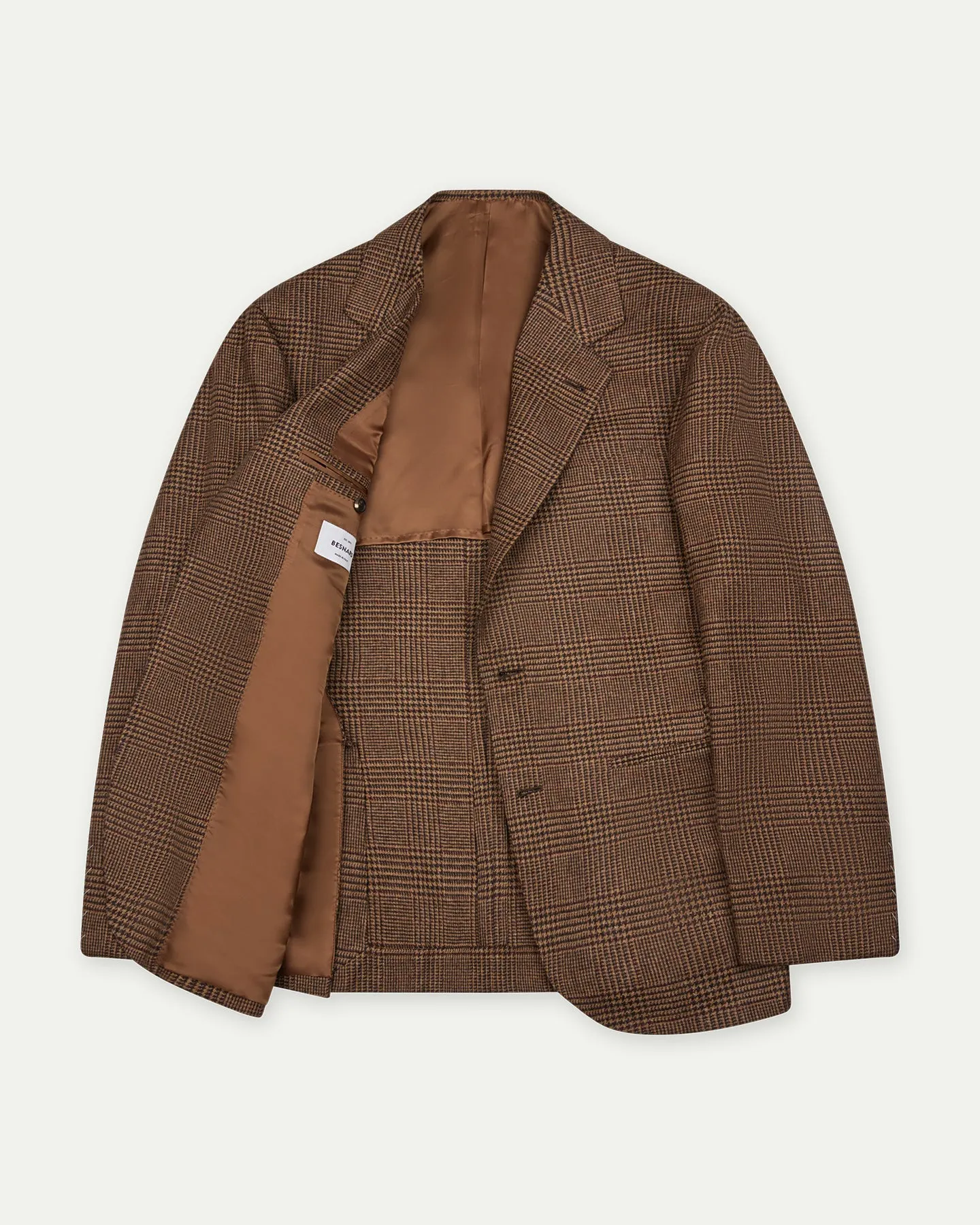 Sport Coat Brown Prince of Wales Merino Wool