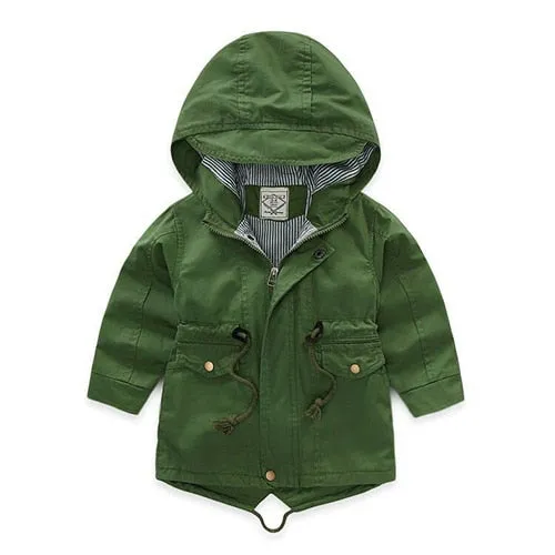 Spring Autumn Children's Cotton Clothes Kids Toddler Boys Hooded Windbreaker Fashion Outerwear