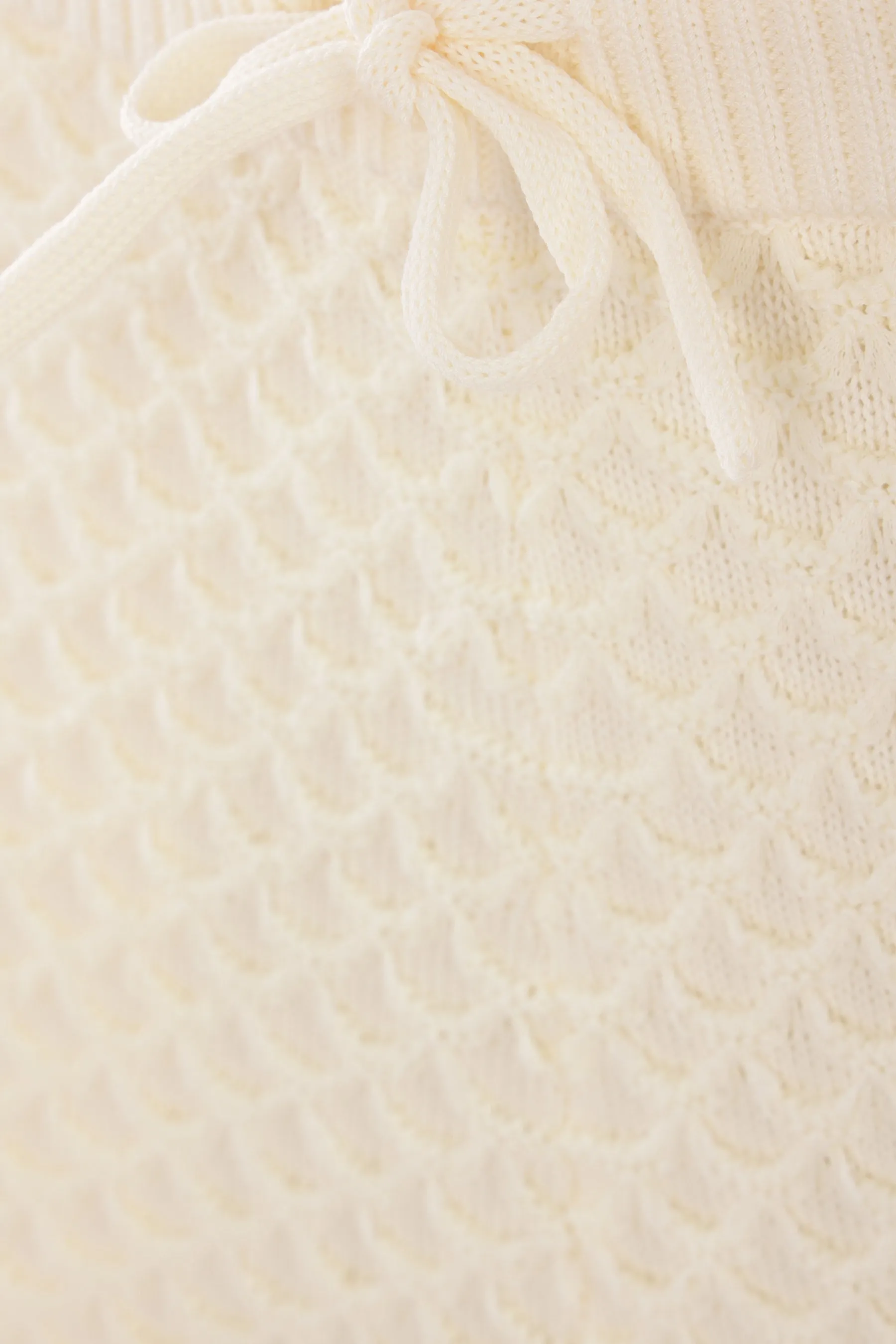 Textured Pattern Knit Cotton-Blend Shorts