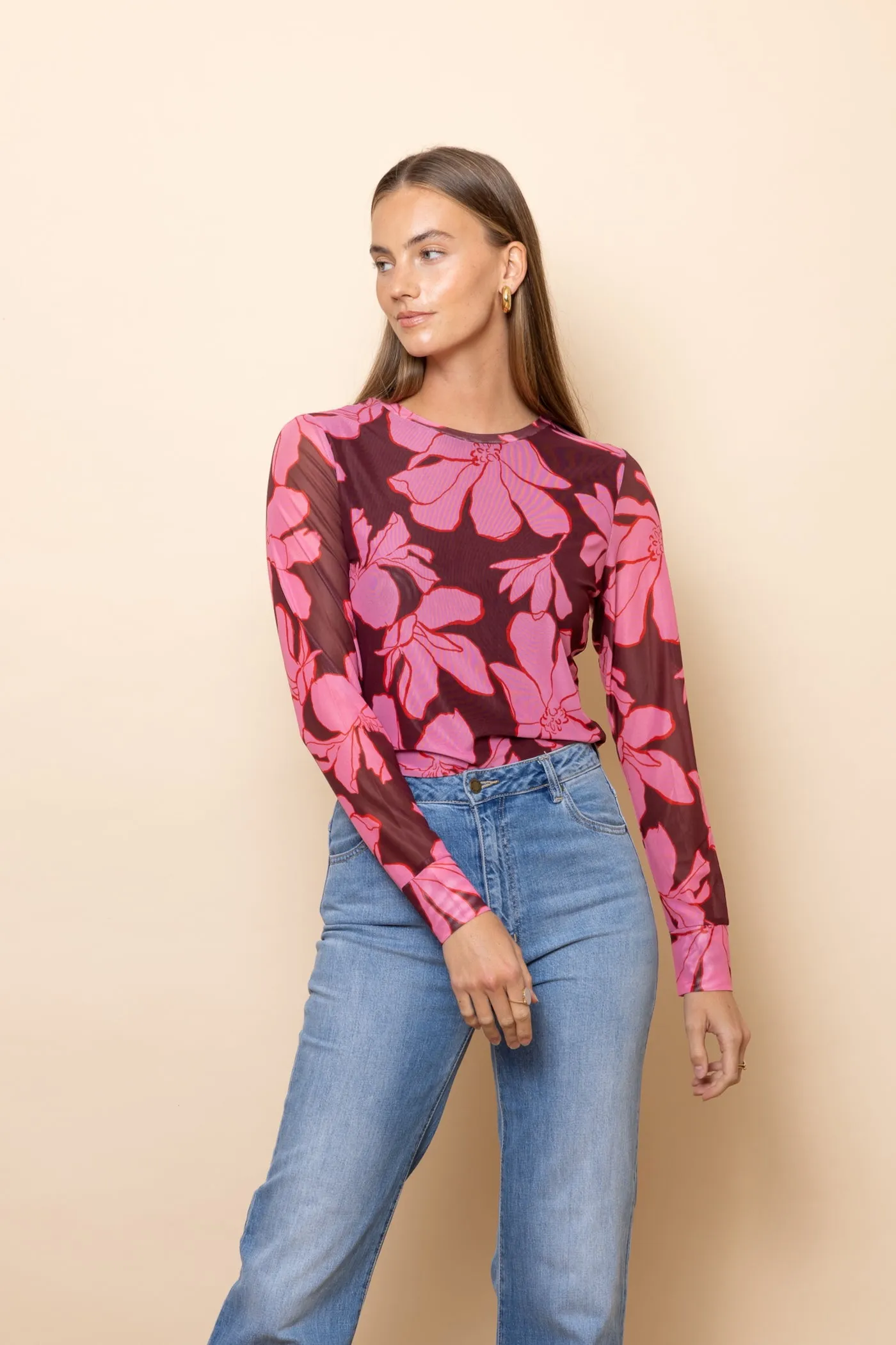 WHOLESALE - MAGNOLIA Mesh Long Sleeve Top
