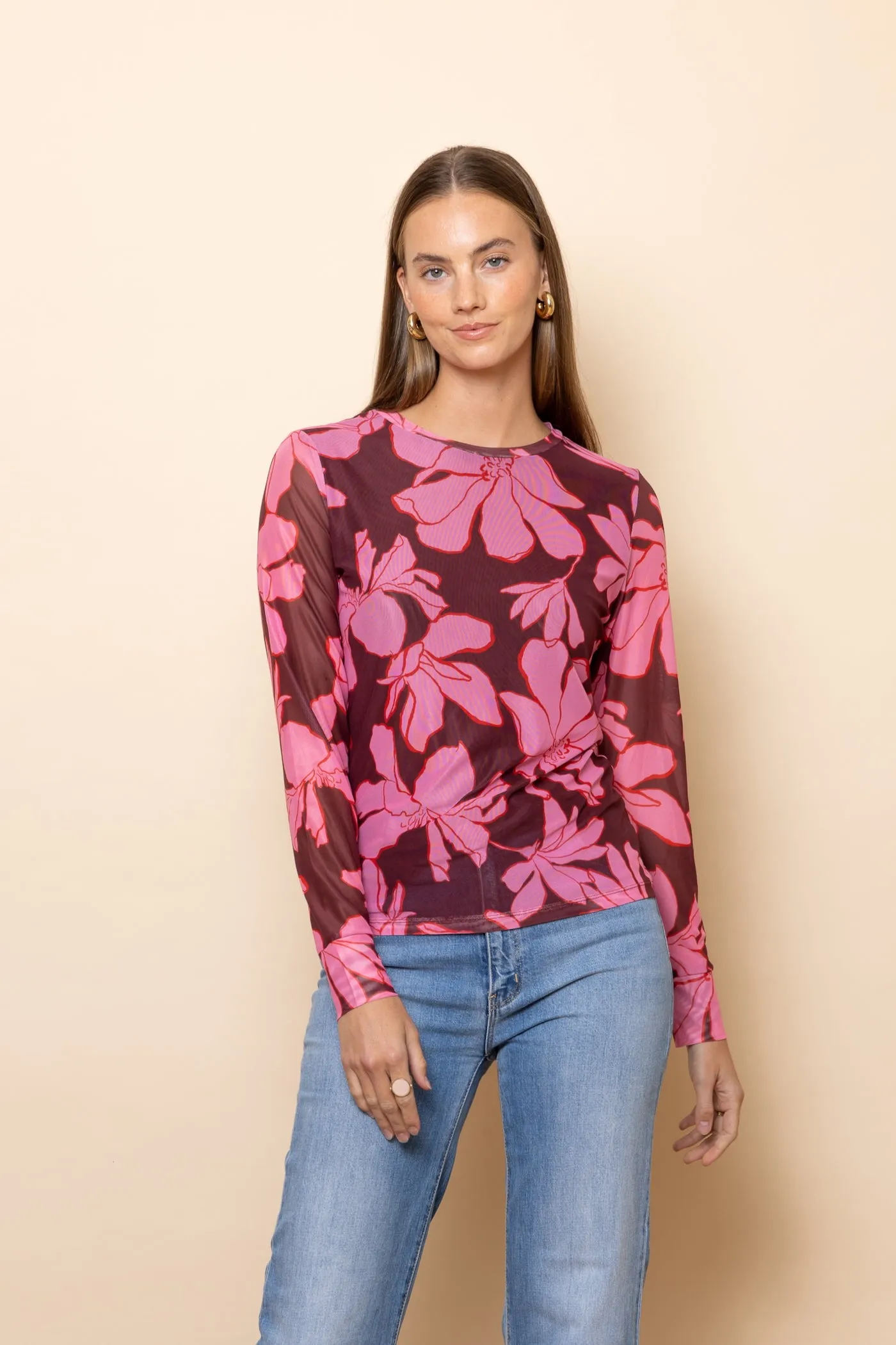 WHOLESALE - MAGNOLIA Mesh Long Sleeve Top